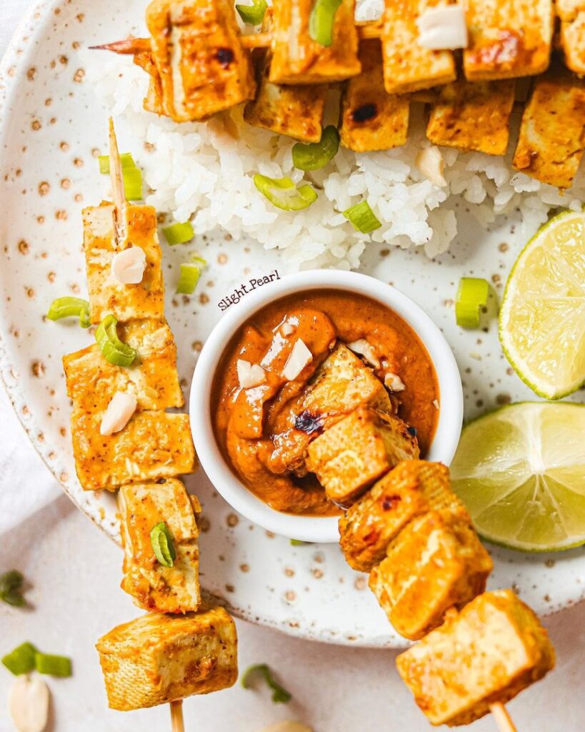 Brochettes façon Satay au tofu