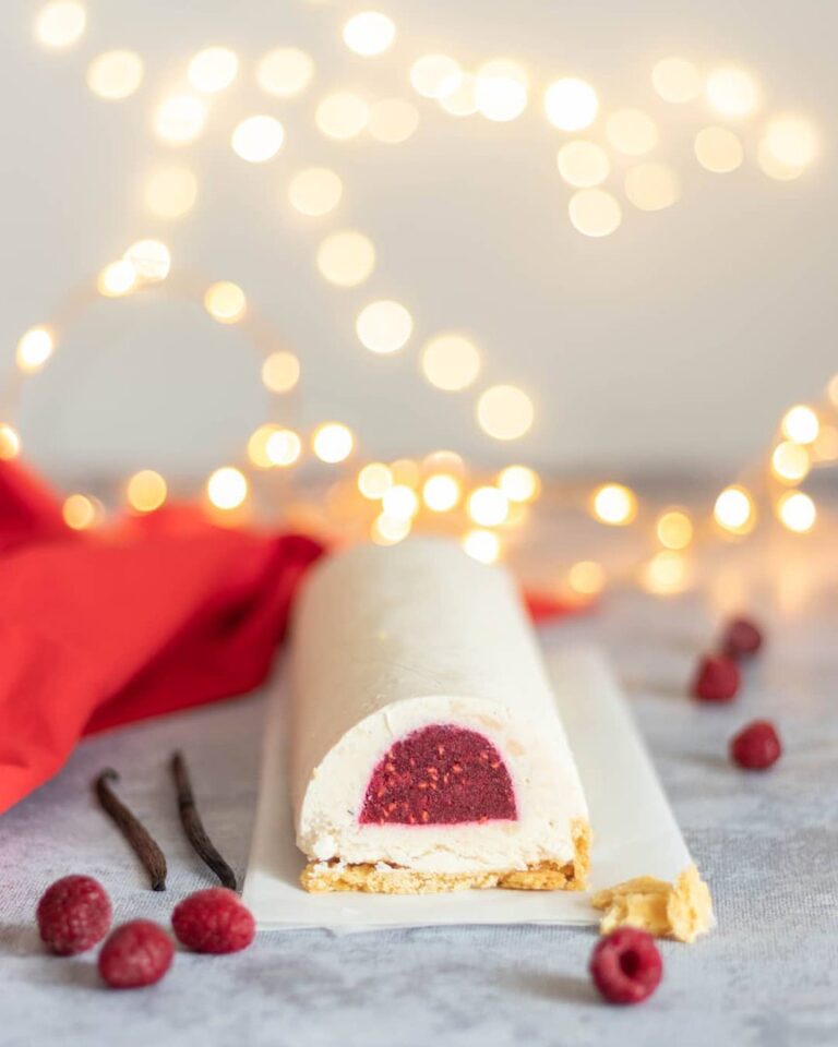 Bûche vanille et framboise