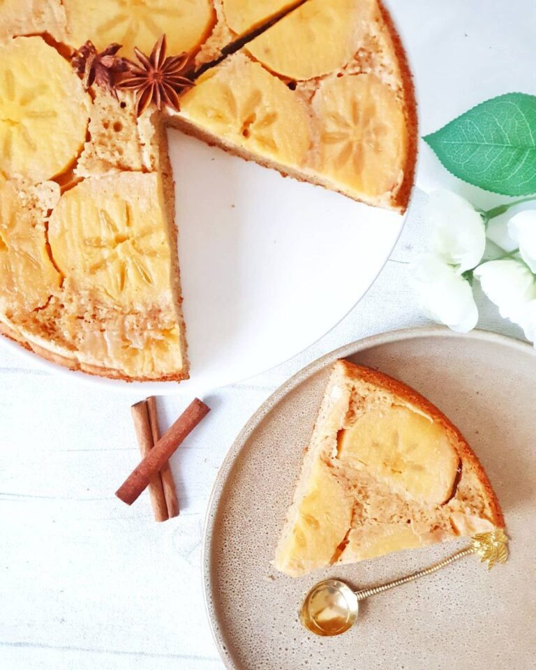 Gâteau renversé au kaki