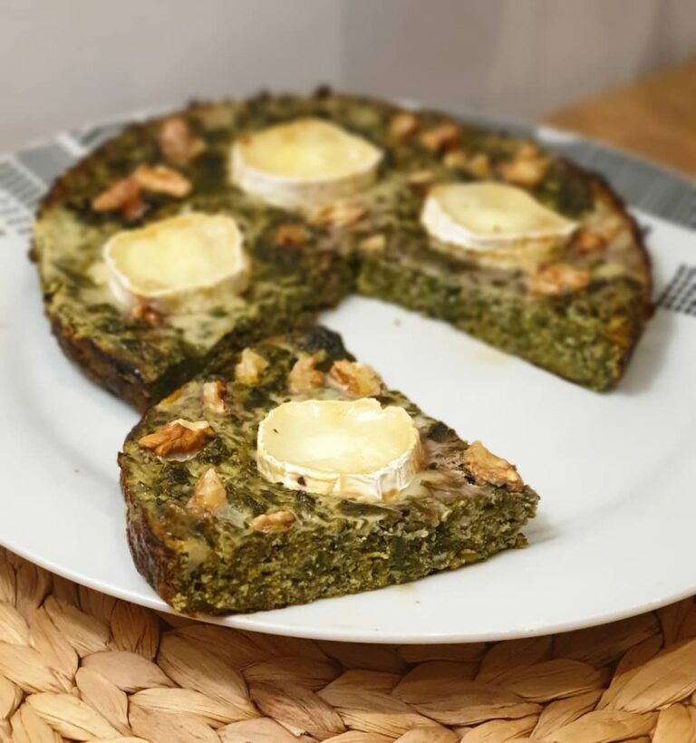 Quiche sans pâte épinard-chèvre-noix