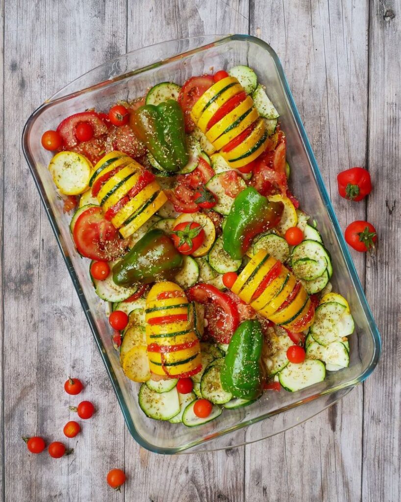 Courgettes et aubergines rôties à la féta
