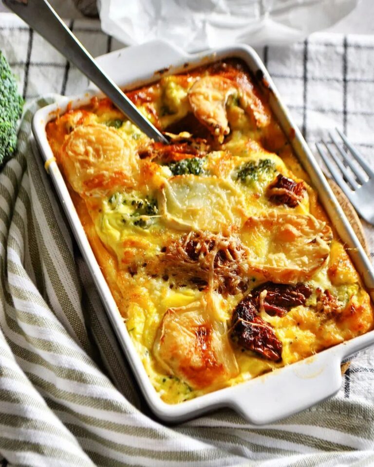 Quiche sans pâte  aux brocolis, tomates séchées et chèvre