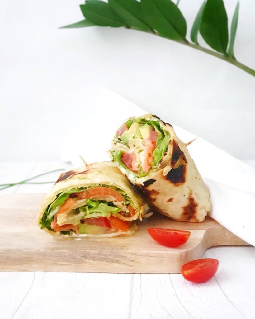 Wrap maison saumon – avocat