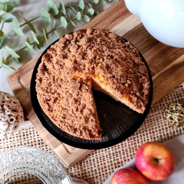 Un moelleux aux pommes et streusel à la cannelle