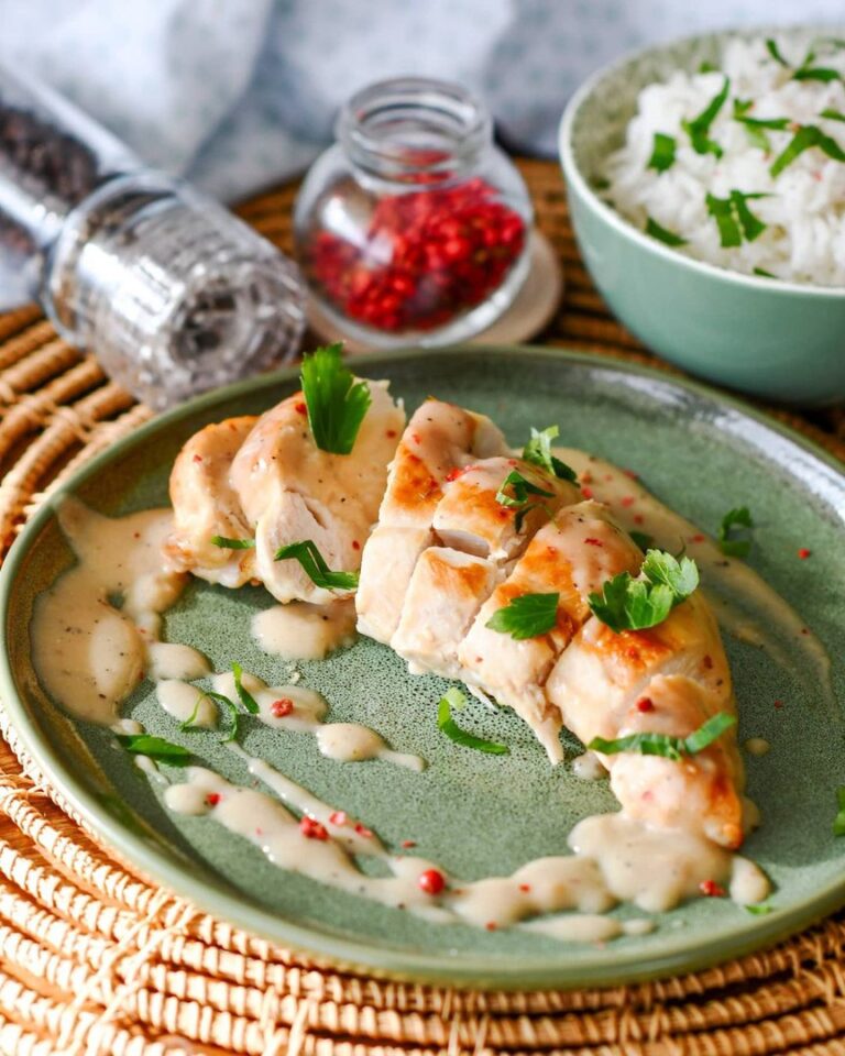 Blanc de poulet moelleux et sauce au poivre sans matière grasse