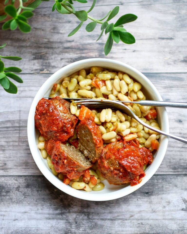 Flageolets aux boulettes végétales