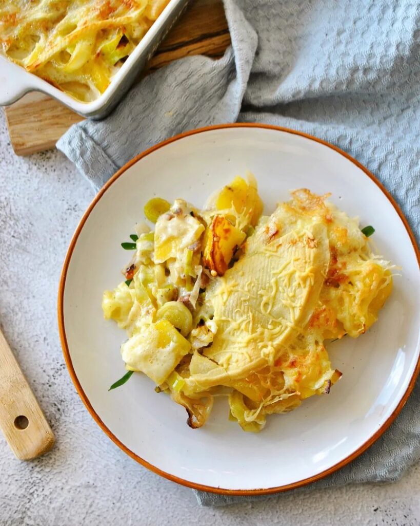 Tartiflette aux poireaux