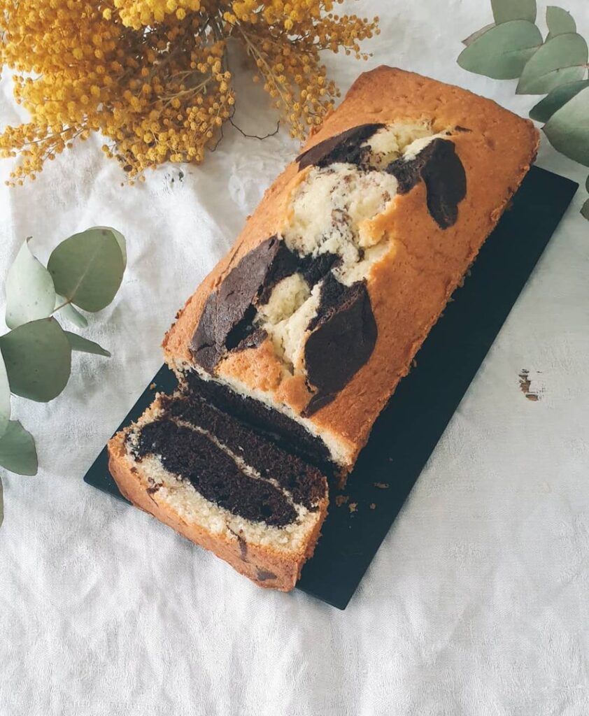 Cake marbré bien chocolaté