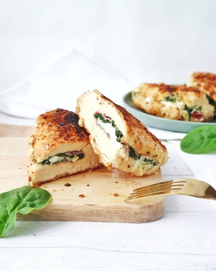 Cordon bleu aux épinards et au fromage de chèvre