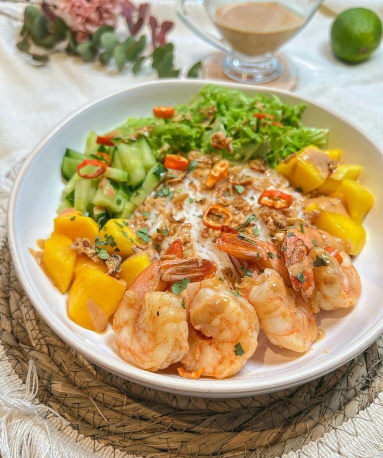 Poke bowl scampis mango