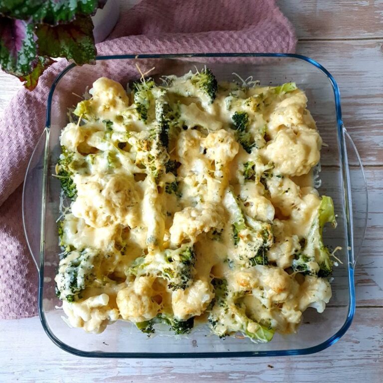 Gratin de brocoli et chou-fleur à la moutarde