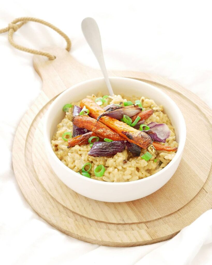 Risotto aux carottes et oignons rouges