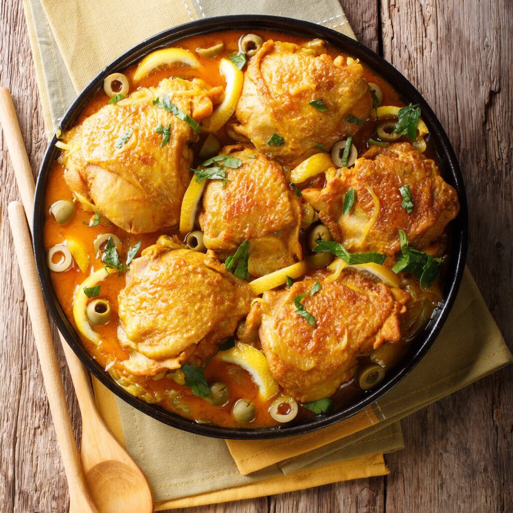 Hähnchen Tajine mit kandierten Zitronen