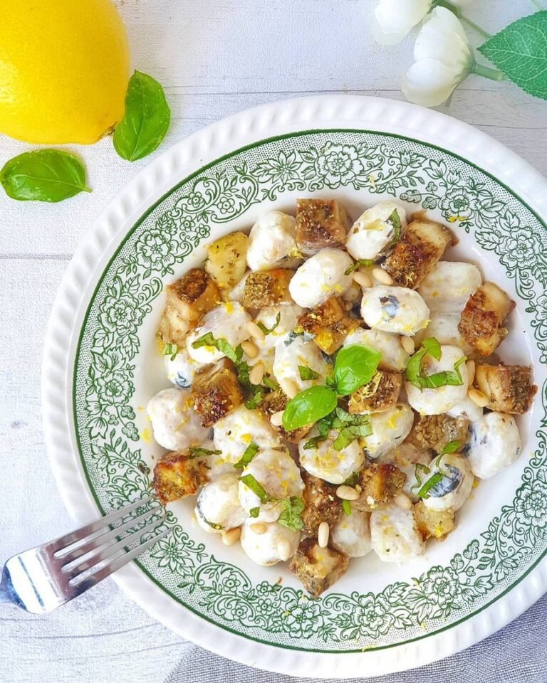 Gnocchis citronnés, aubergine et ricotta