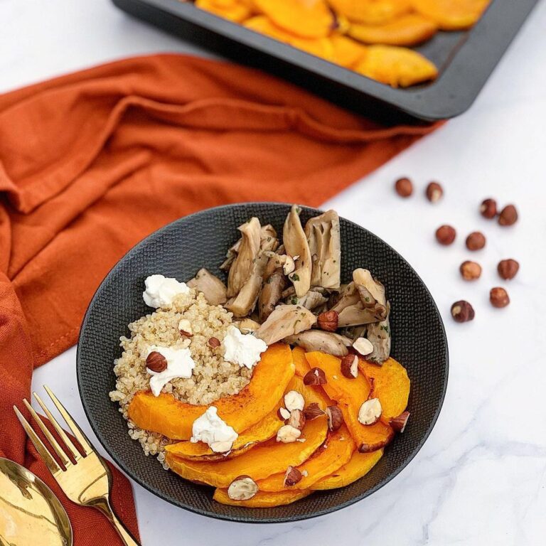 Butternut rôti, champignon et quinoa