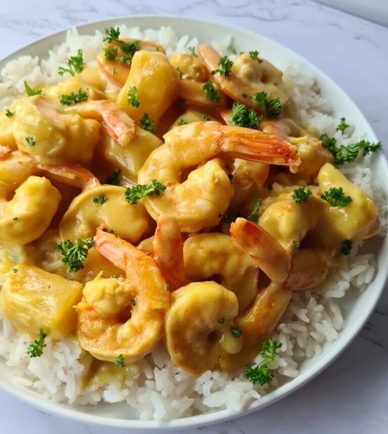 Crevettes sauce coco & ananas