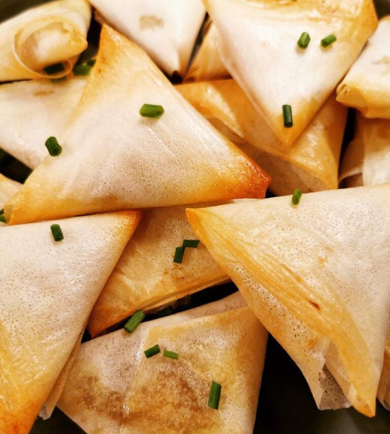 Samoussas au confit d&rsquo;oignons et foie gras