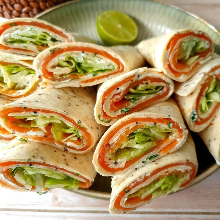 Wraps au saumon et fromage frais