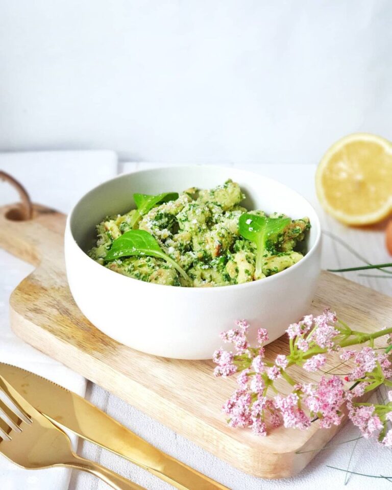 Späetzle maison au pesto de mâche