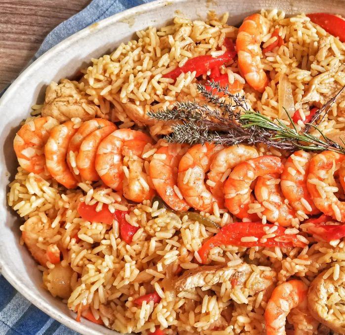 Jambalaya aux crevettes et aux filets de dinde