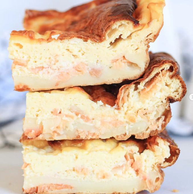 Clafoutis au saumon et feta