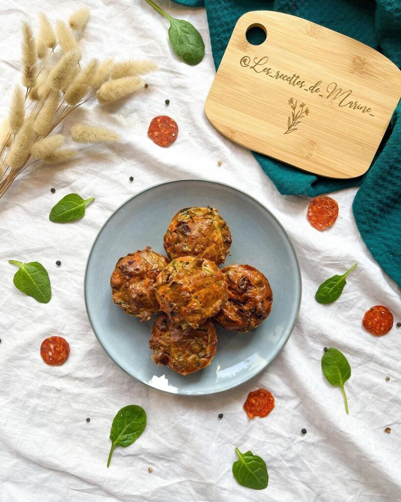 Muffins chorizo tomates séchées épinard