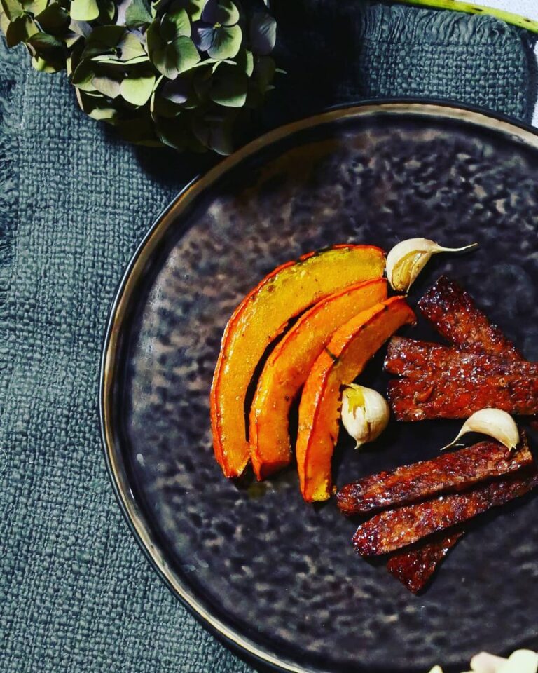 Tempeh kororima – potimarron à l&rsquo;ail