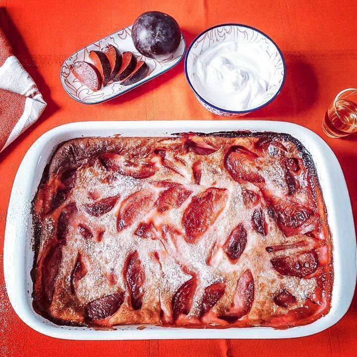 Clafoutis aux prunes rouges d Espagne