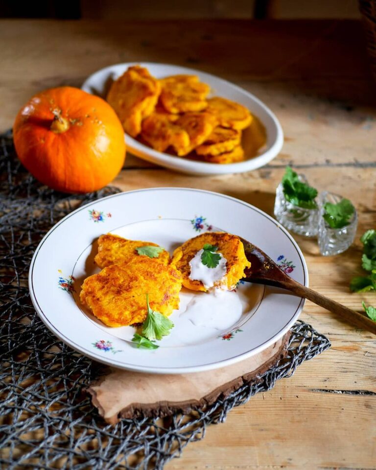 Pancakes a la courge et crème de coco