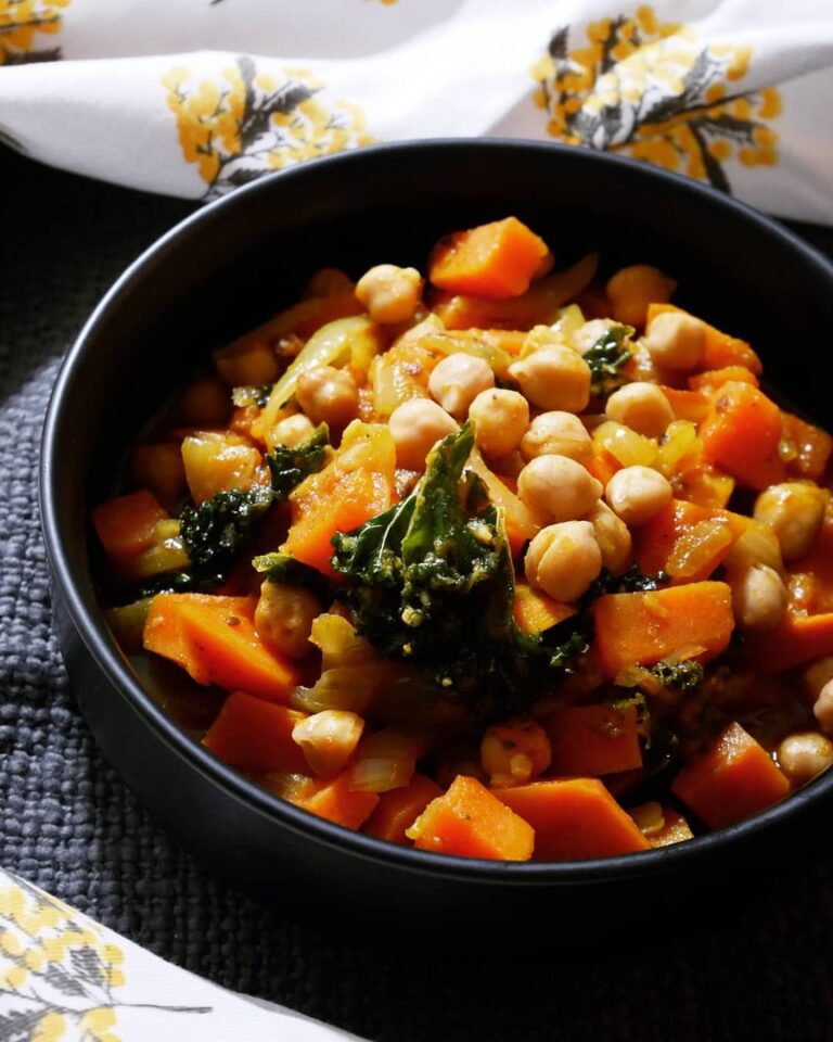 Tajine de patates douces aux pois chiches