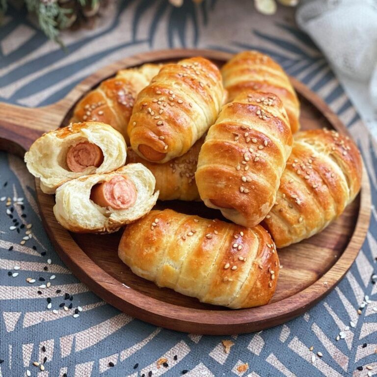 Pains briochés aux saucisses