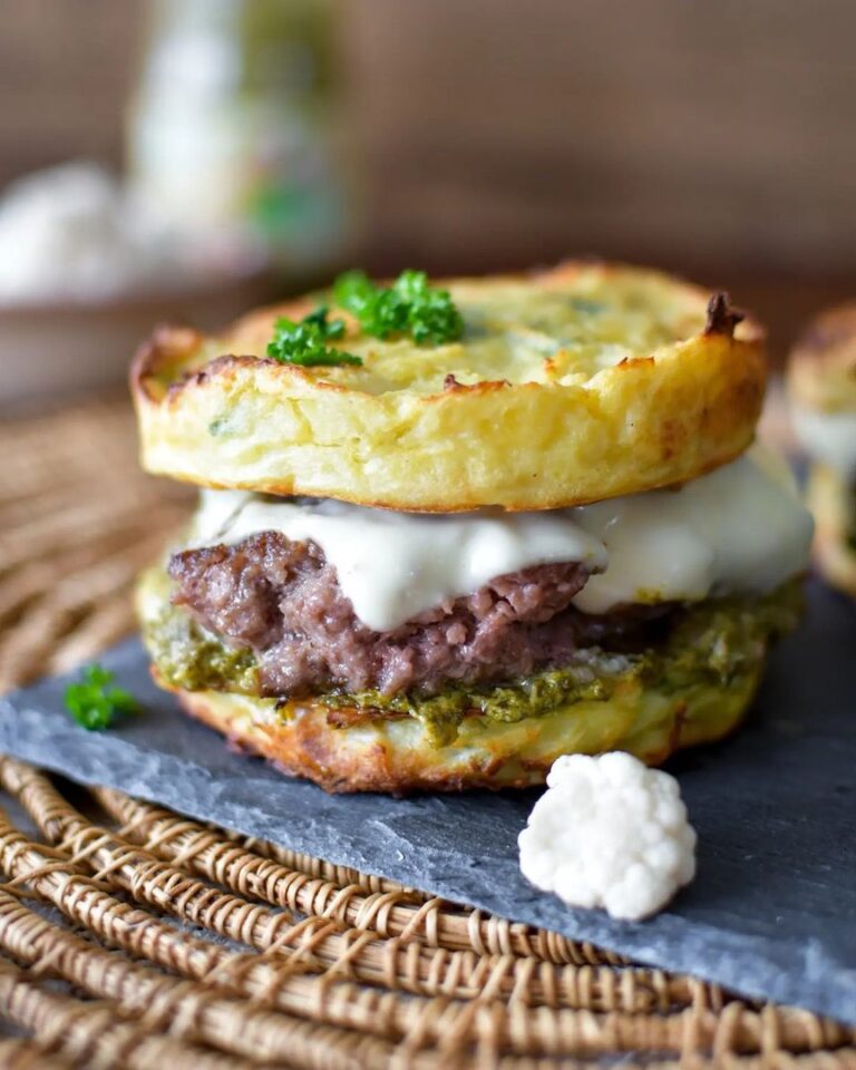Burger aux galettes de chou-fleur