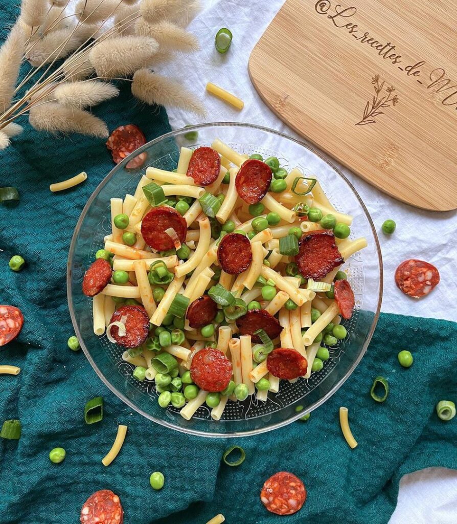 Salade de pâtes – chorizo et petits pois