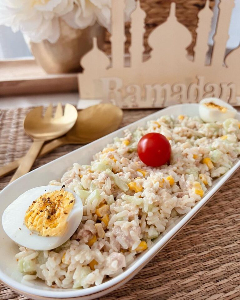 Salade de riz au thon et aux œufs