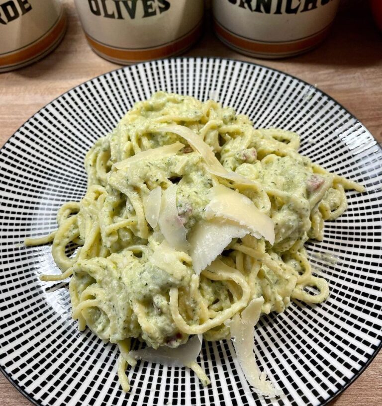 Spaghettis maison & crème de courgettes