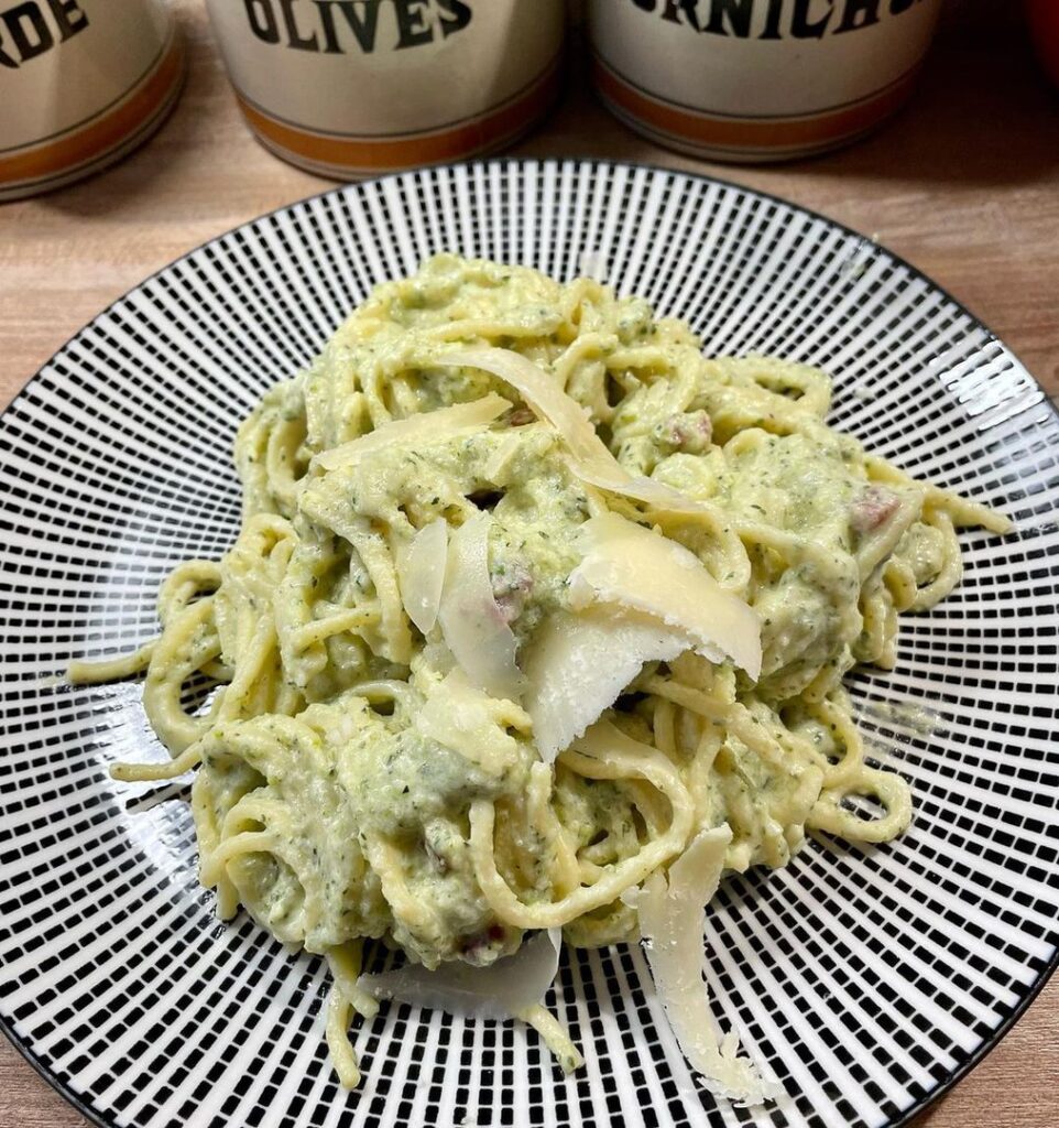 Spaghettis maison & crème de courgettes