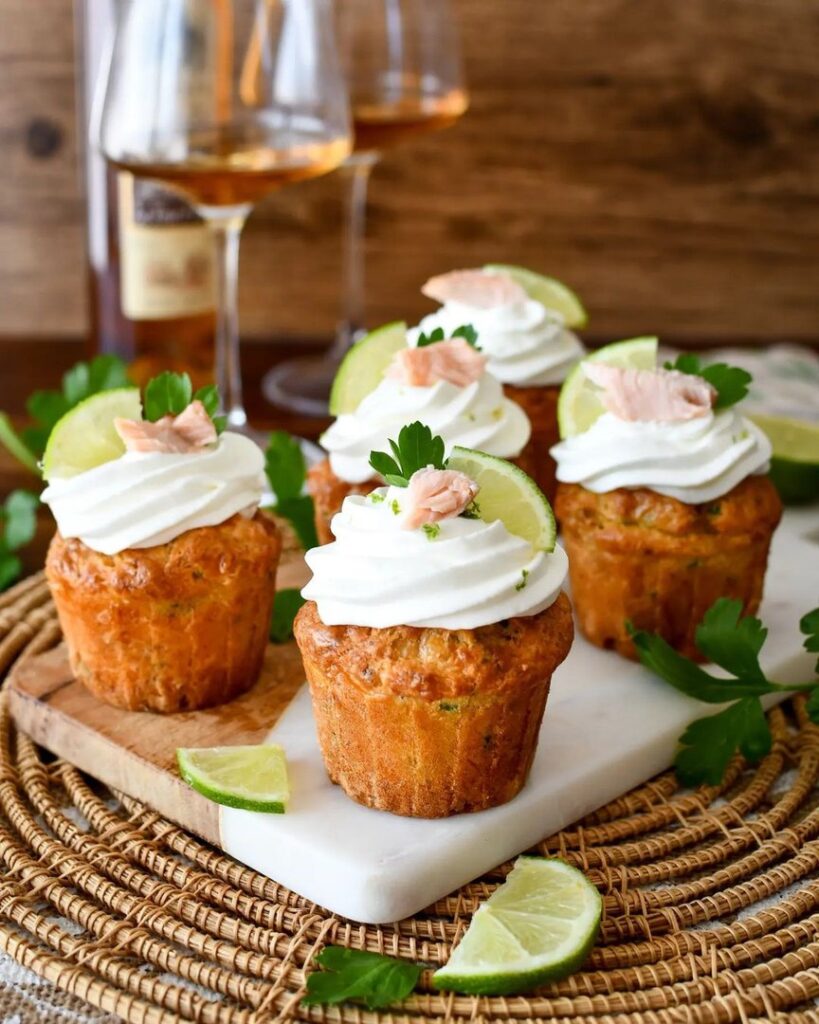 Cupcakes salés saumon fumé et chantilly au fromage frais