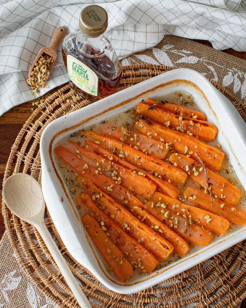 Carottes à la crème de riz et aux pistaches