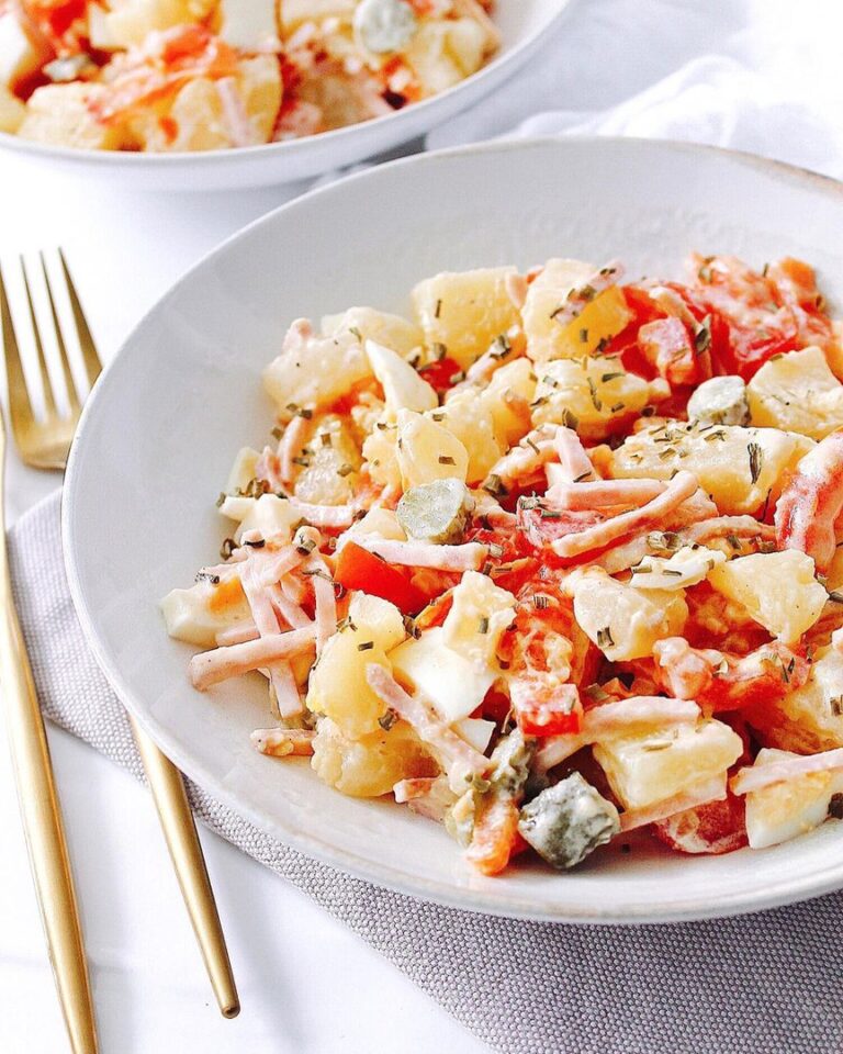 Salade piémontaise, sauce allégée
