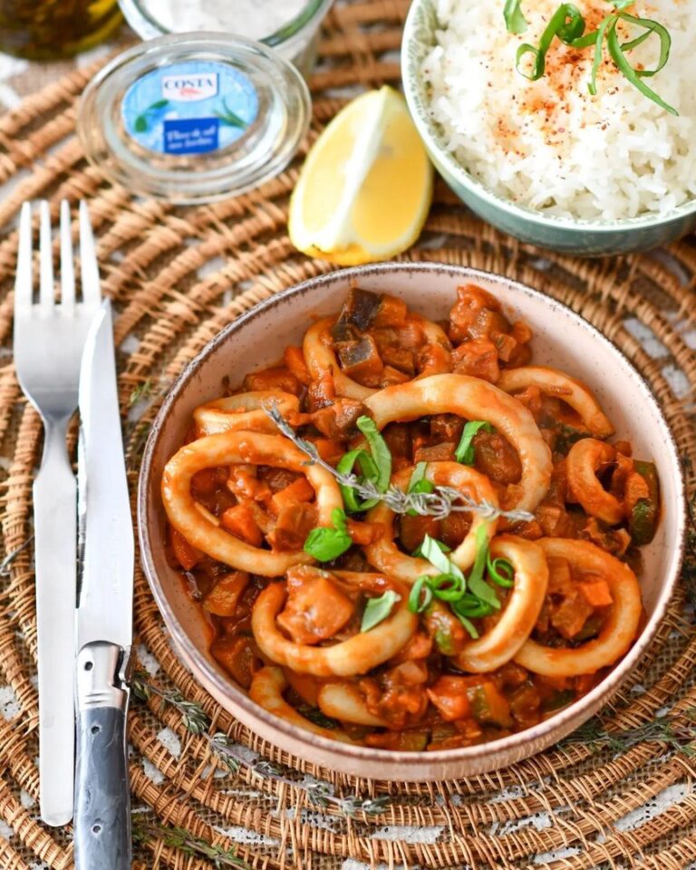 Des calamars au piment d&rsquo;Espelette et légumes du soleil