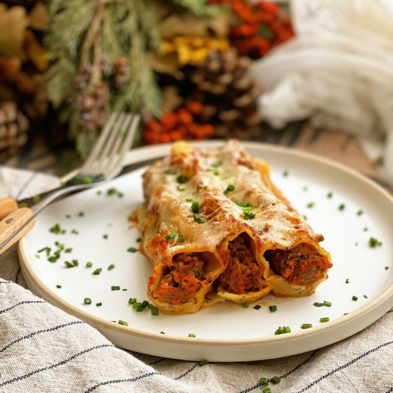 Gratin de cannelloni à la viande hachée