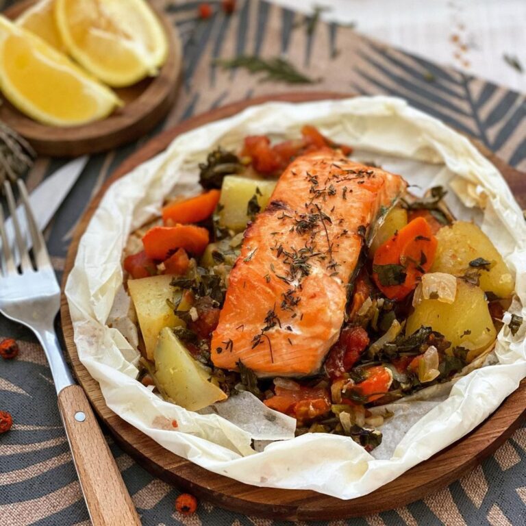 Pavé de saumon aux légumes