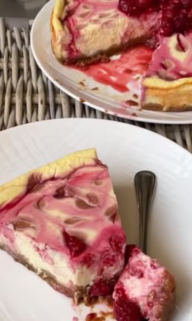 Cheesecake spéculos, fromage blanc, framboises