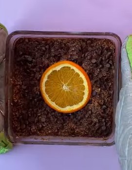 Porridge au four chocolat orange