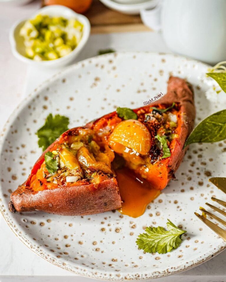 Patate douce farcie veggie