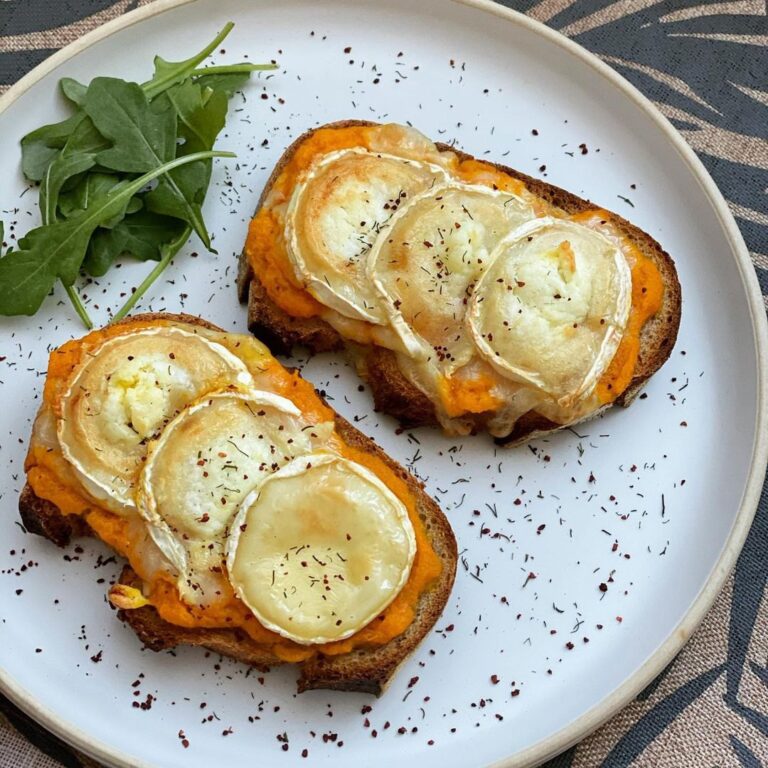 Tartines gratinée au potiron et au chèvre
