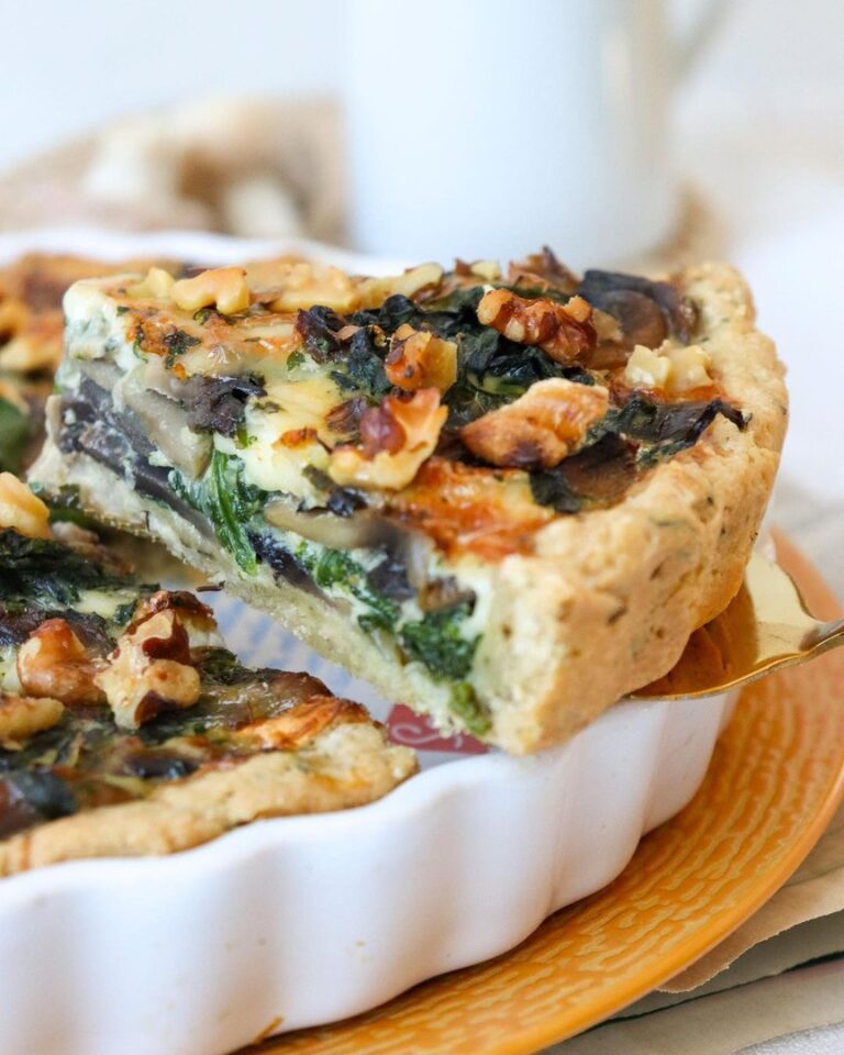 Quiche aux champignons épinards et fromage
