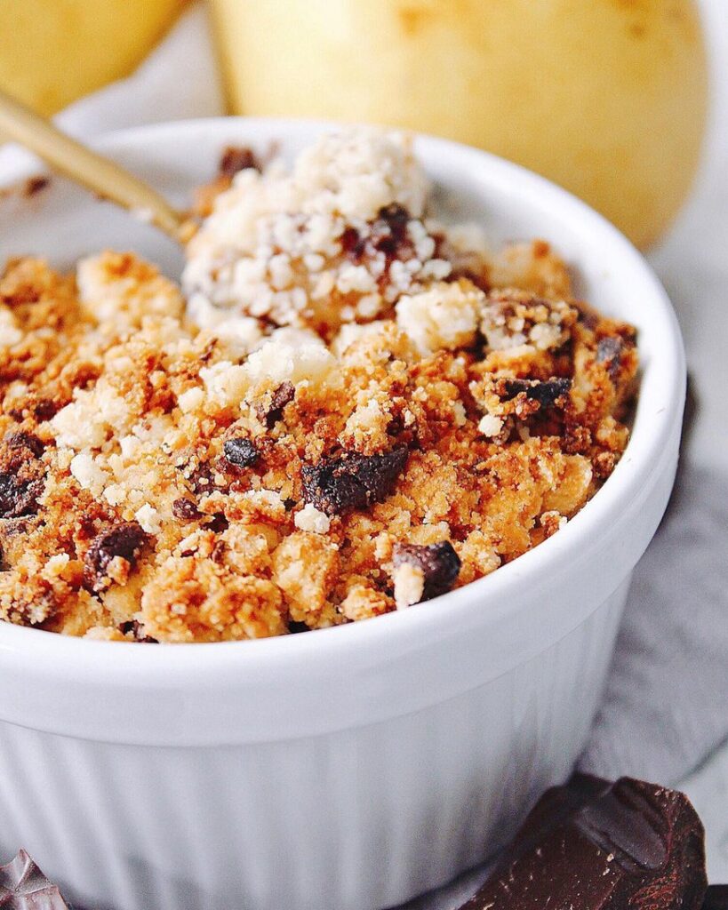 Crumble poire chocolat
