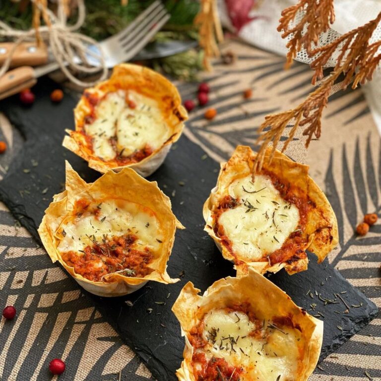 Nids de bricks aux rillettes de thon gratinées