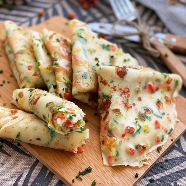 Crêpes aux poivrons et au fromage